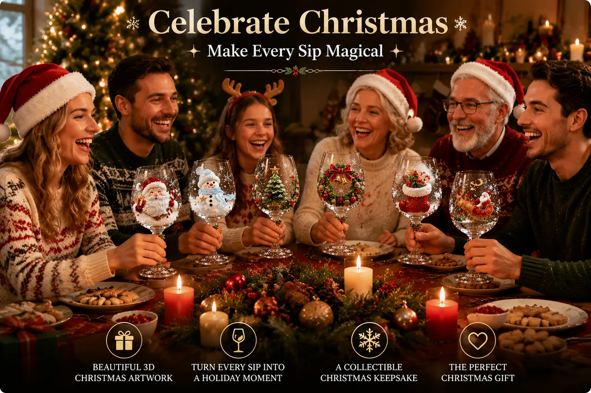 🔥Last day 50% OFF🎁Christmas 3D Wine Glass Collection Gift Box Set✨