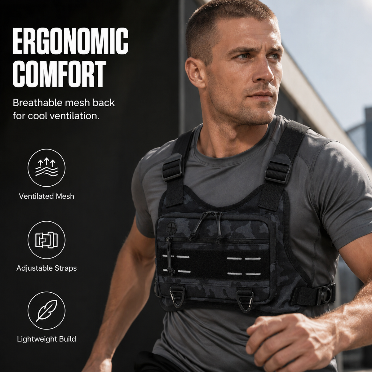 🔥 Men’s Tactical Quick-Access Chest Pack