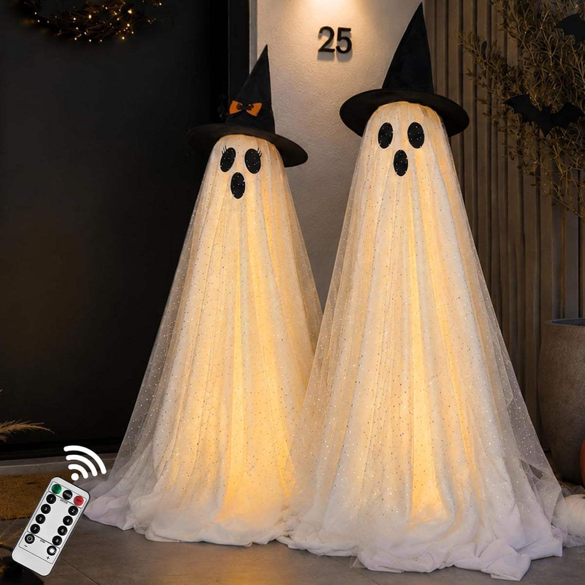 Glowing Halloween ghost decorations with remote control