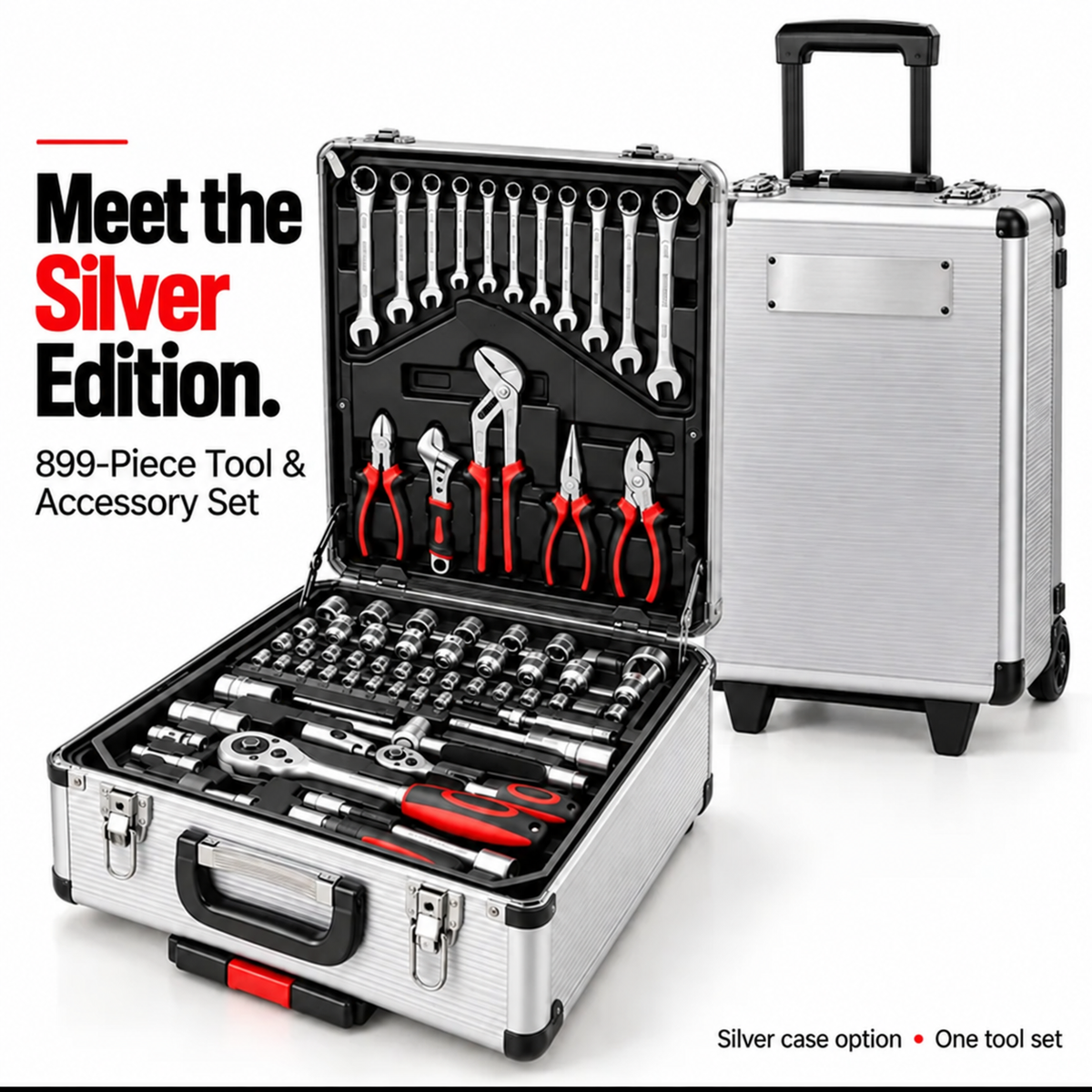899-Piece Tool & Accessory Set with Rolling Storage Case