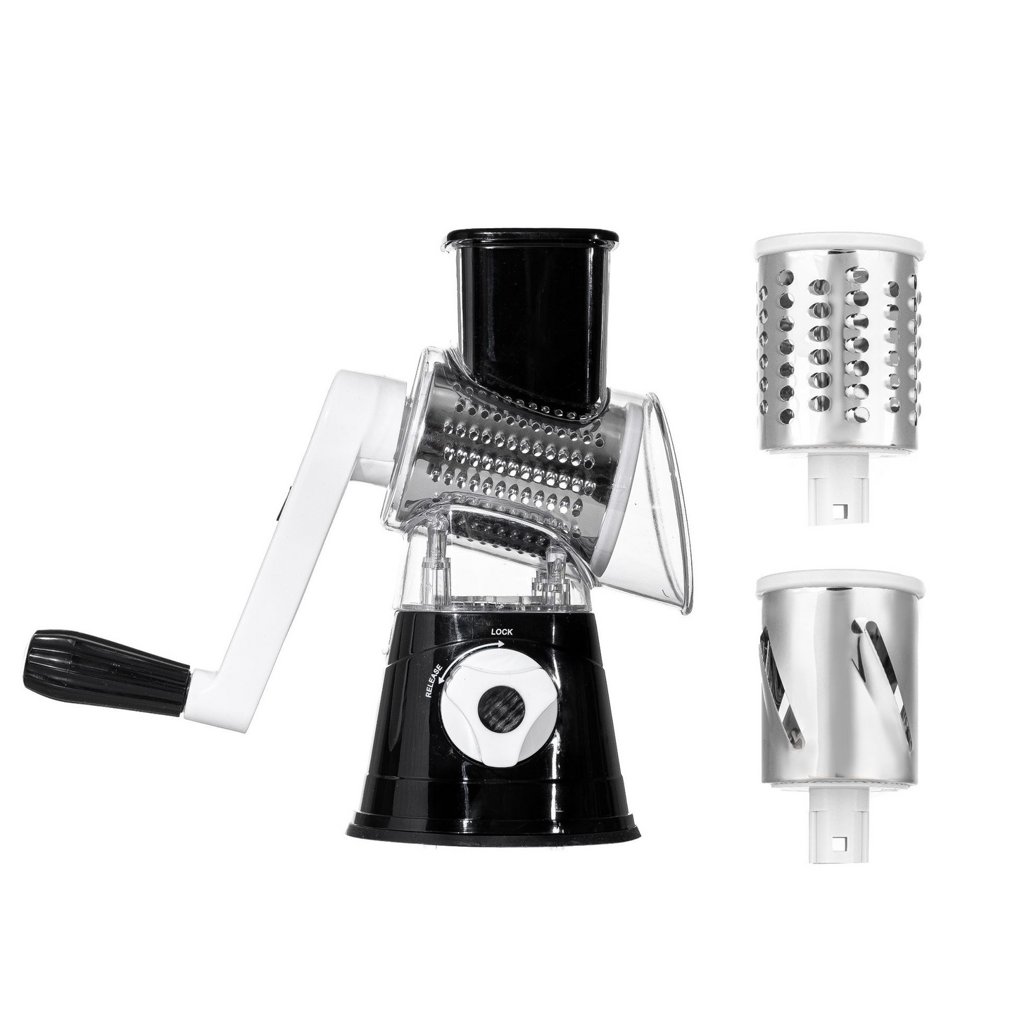 Manual Vegetable Slicer & Grater - Stainless Steel Rotary Cutter