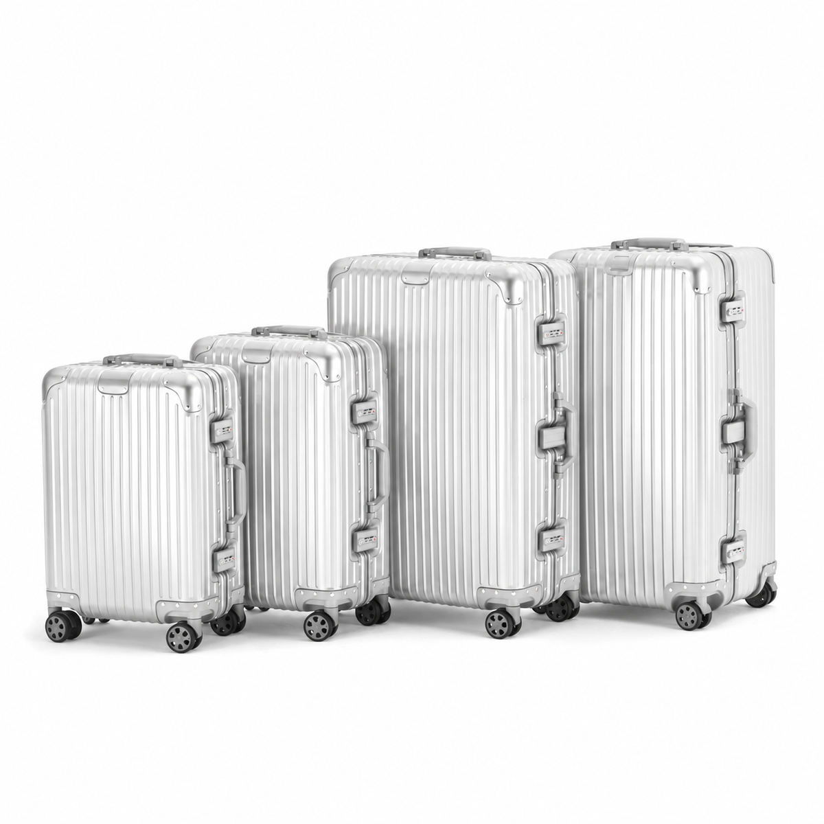 Premium Aluminum Suitcase with Removable Wheels & TSA Locks