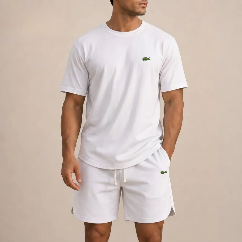 Men’s Premium Casual 2-Piece Set – Relaxed T-Shirt & Drawstring Shorts
