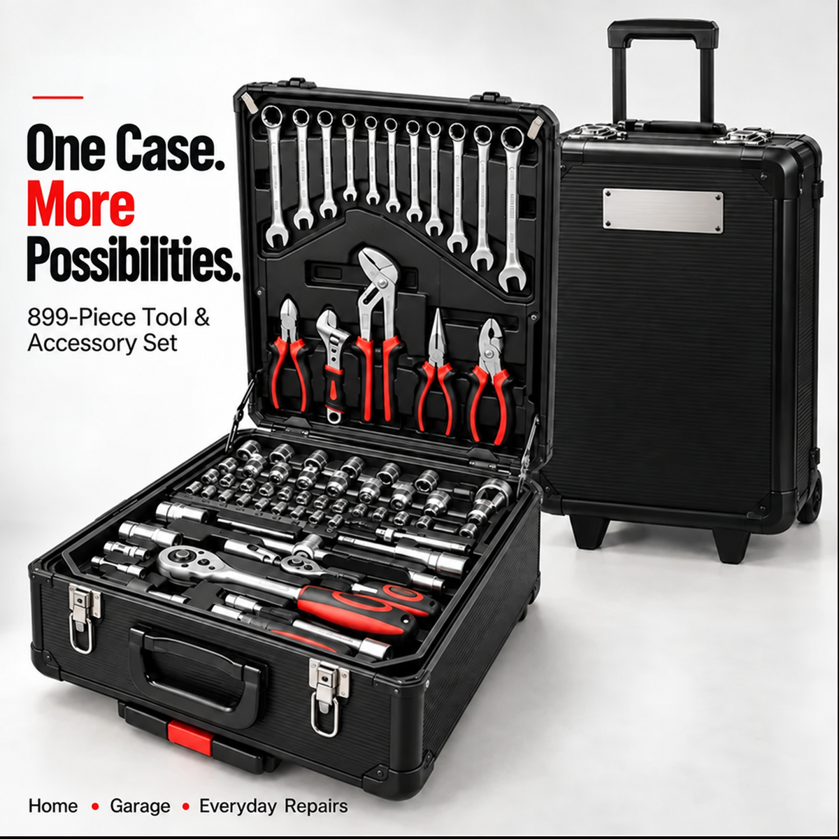 899-Piece Tool & Accessory Set with Rolling Storage Case