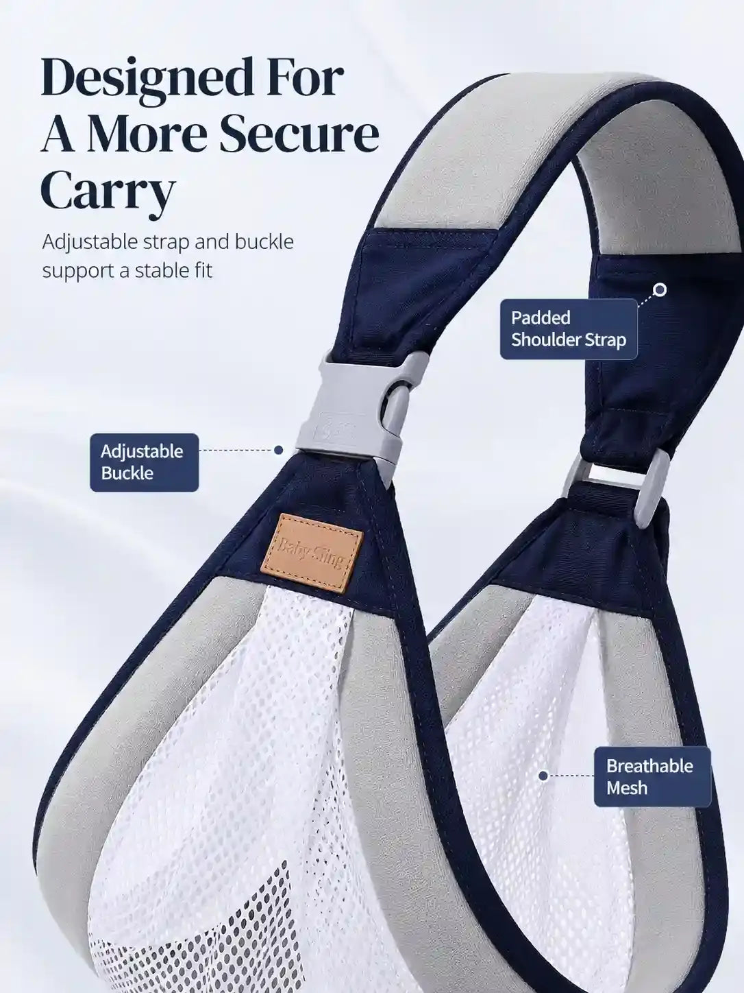 Baby Carrying Sling - Breathable Adjustable Support For Easier Carrying
