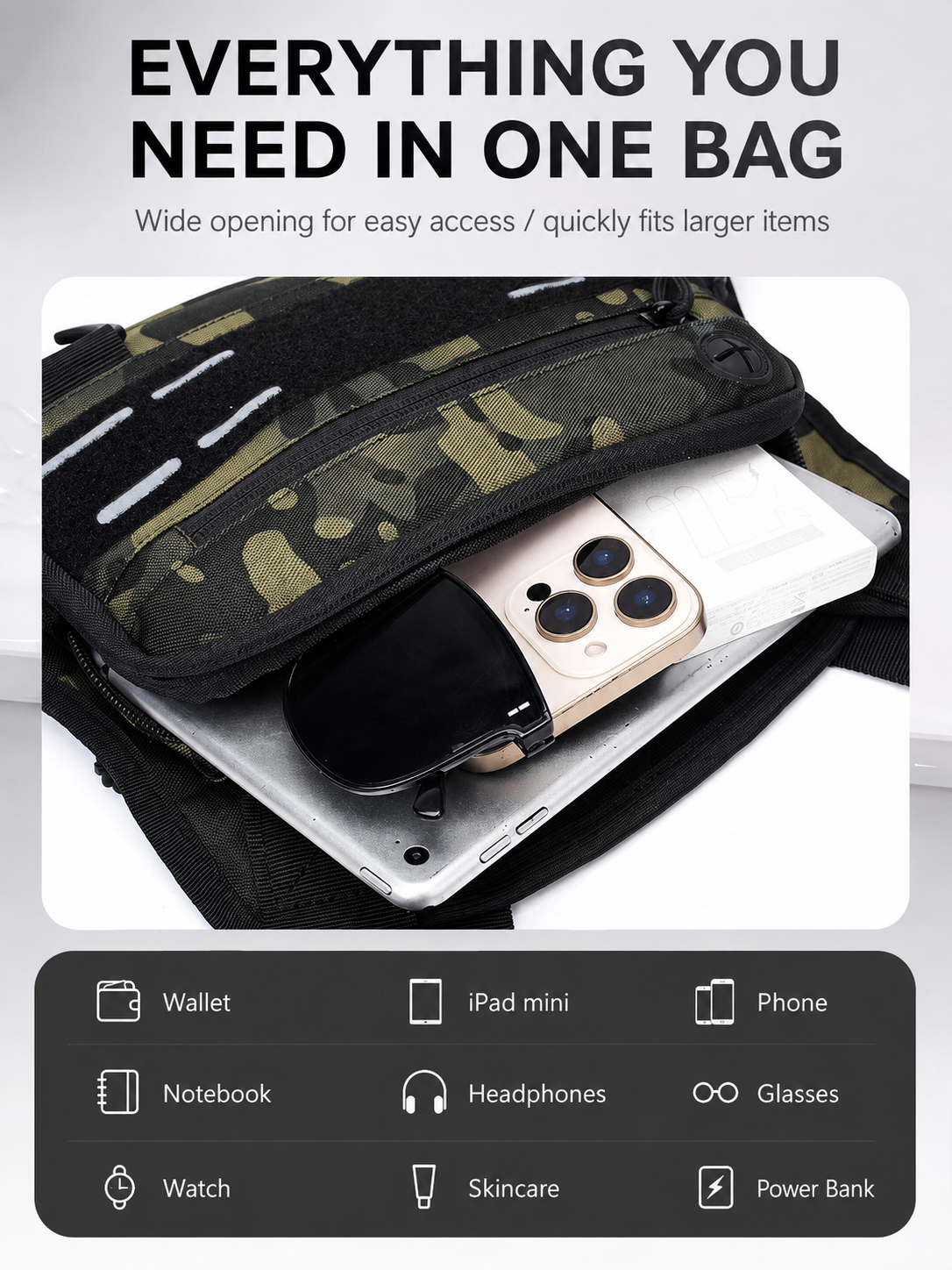 🔥 Men’s Tactical Quick-Access Chest Pack