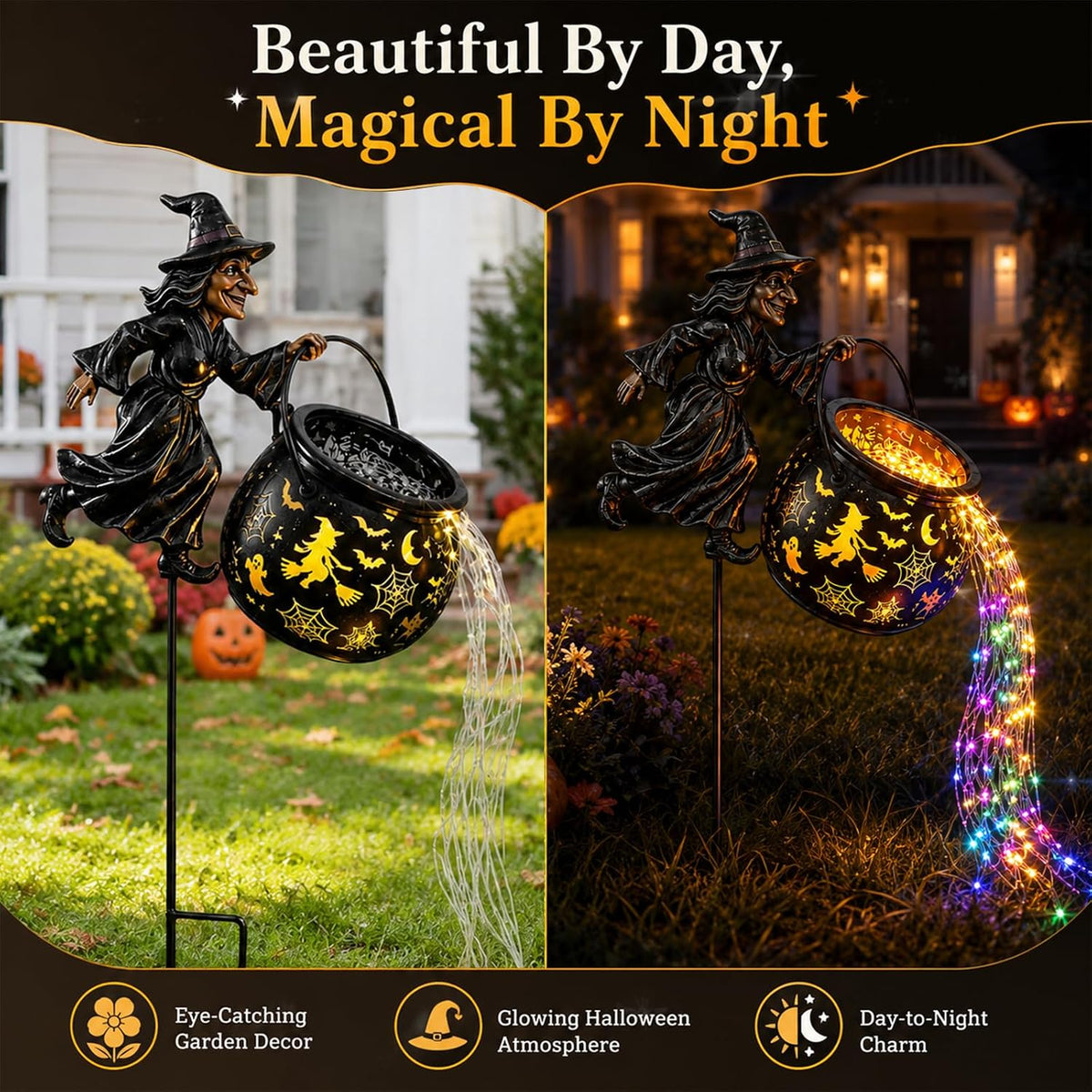 🔥Hot Sale-50% OFF🔥Halloween Witch Cauldron Garden Light