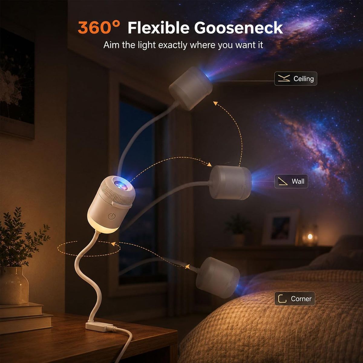 ✨ Immersive Galaxy & Ocean 24-Scene Night Light Projector 🌌