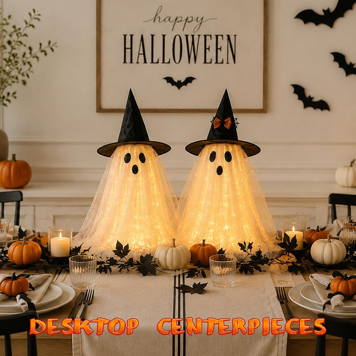 🎃 Light-Up Halloween Ghost Decoration with Remote, Timer & Adjustable Height👻