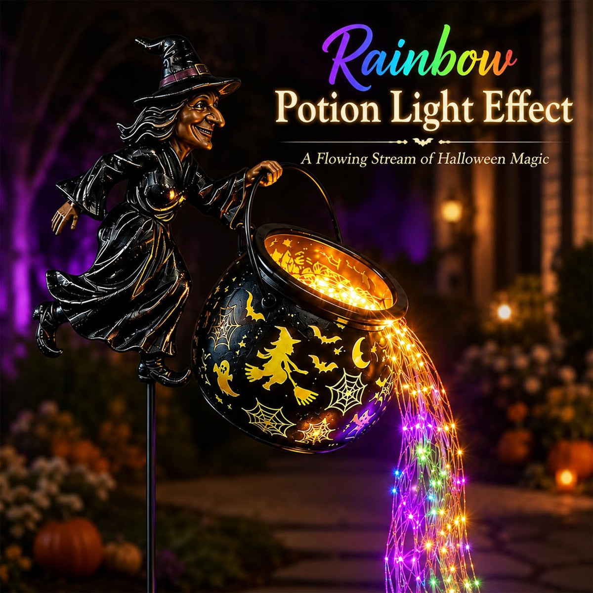 🔥Hot Sale-50% OFF🔥Halloween Witch Cauldron Garden Light