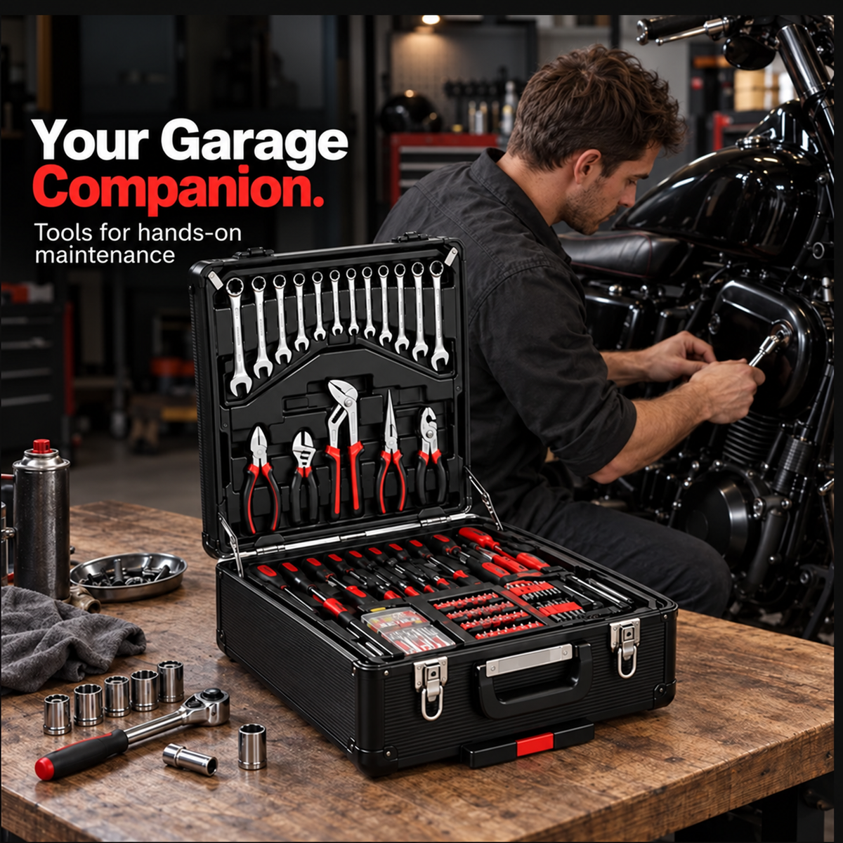 899-Piece Tool & Accessory Set with Rolling Storage Case