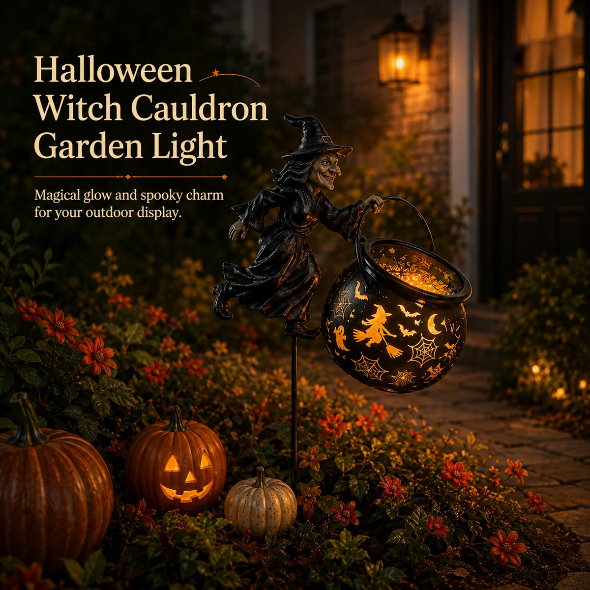 🔥Hot Sale-50% OFF🔥Halloween Witch Cauldron Garden Light