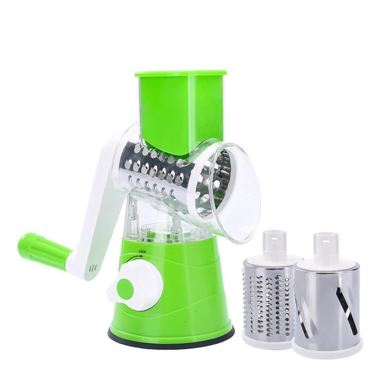 Manual Vegetable Slicer & Grater - Stainless Steel Rotary Cutter