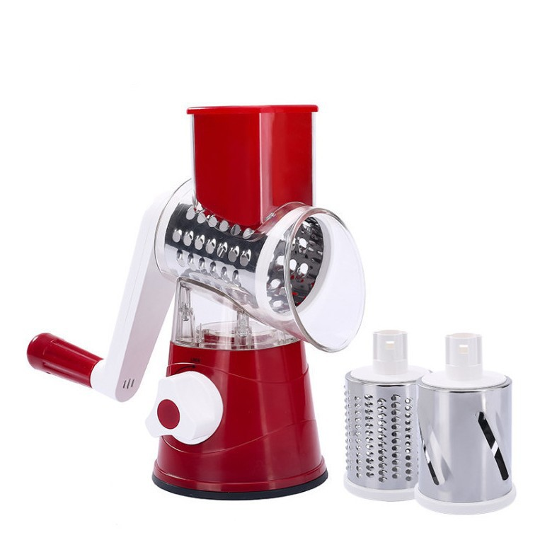Manual Vegetable Slicer & Grater - Stainless Steel Rotary Cutter