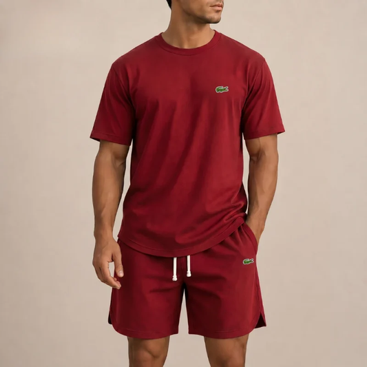 Men’s Premium Casual 2-Piece Set – Relaxed T-Shirt & Drawstring Shorts