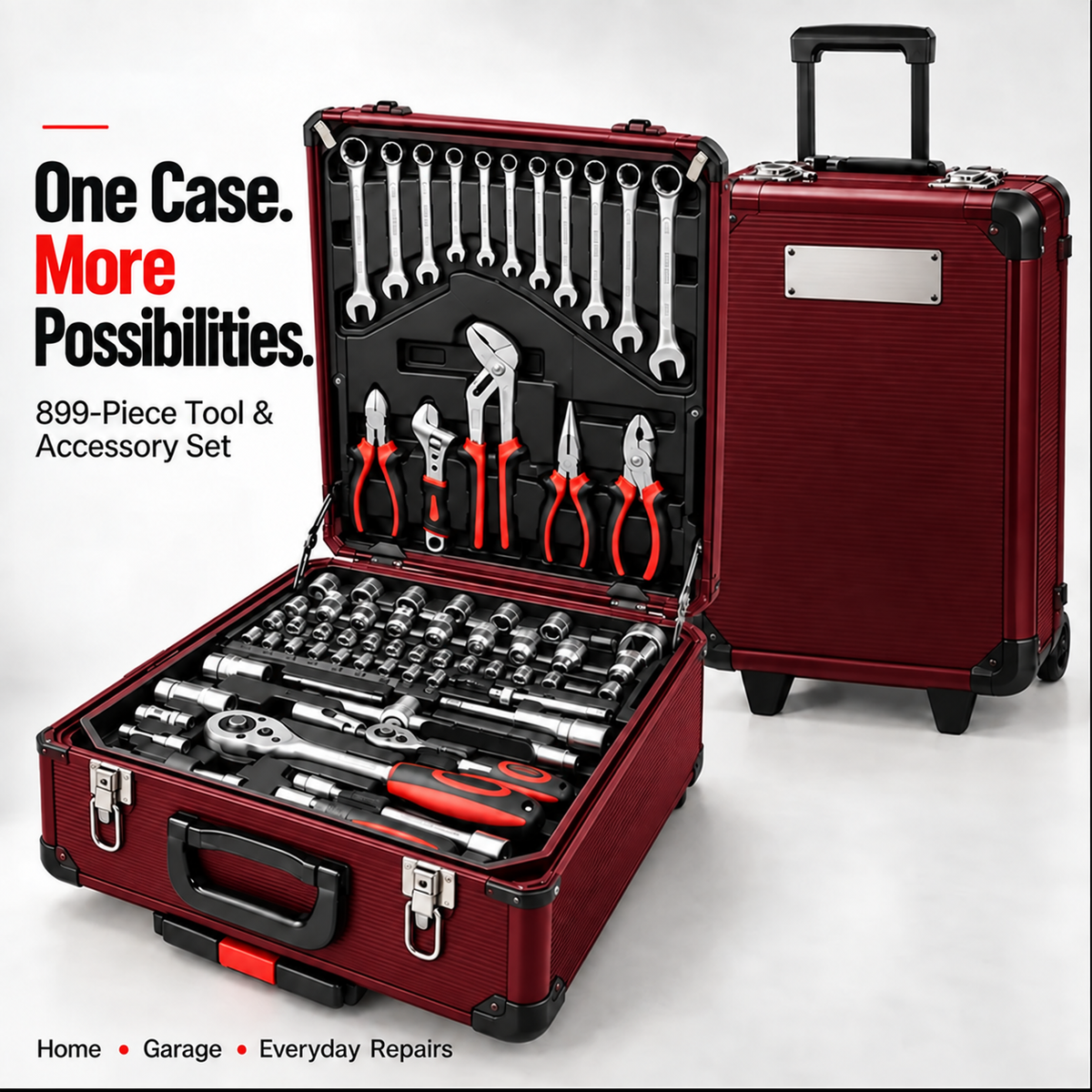 899-Piece Tool & Accessory Set with Rolling Storage Case
