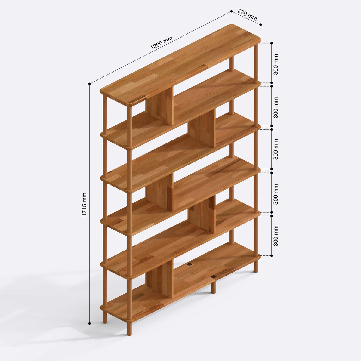 Six shelf bookcase dimensions