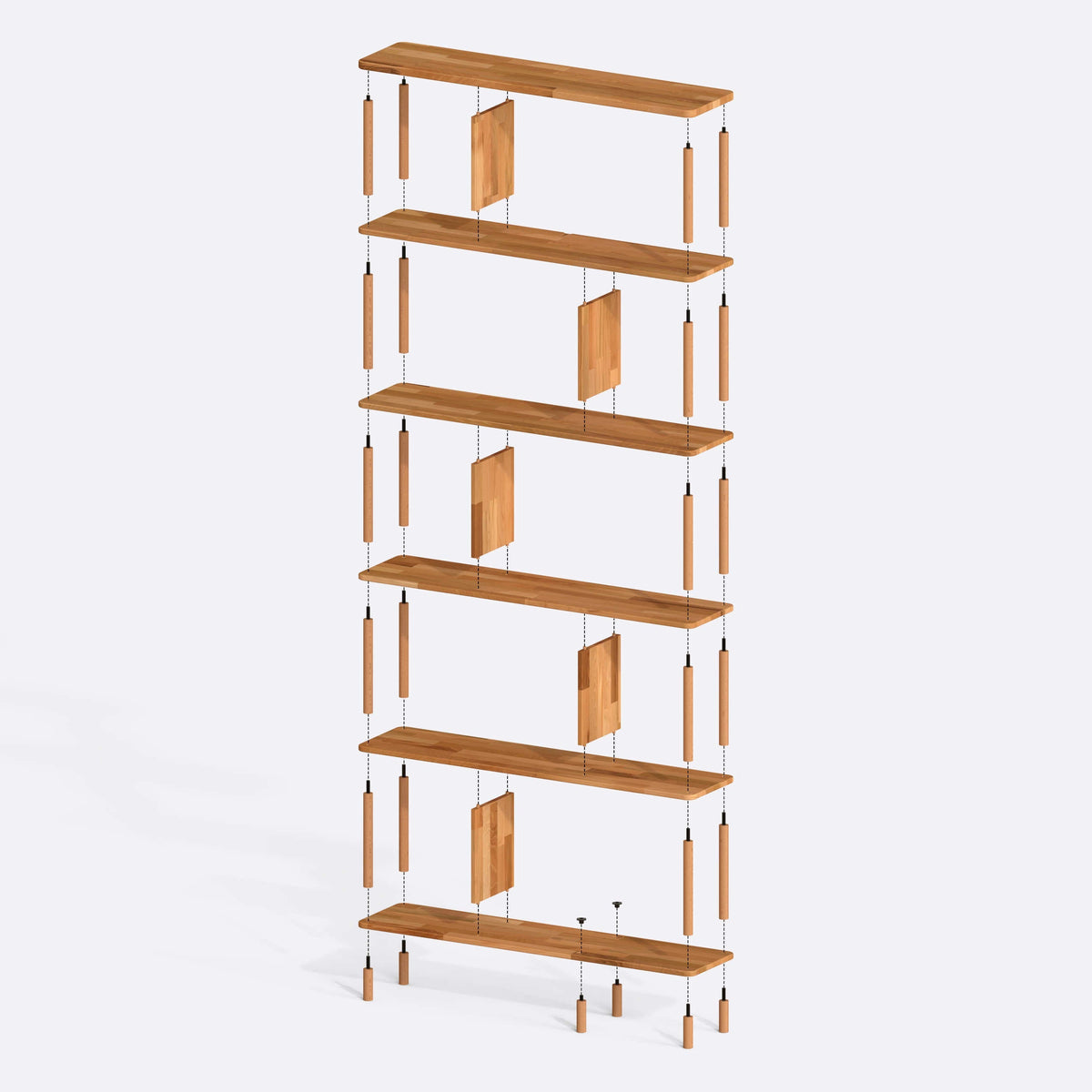 Solid beech bookcase flat pack construction and assembly