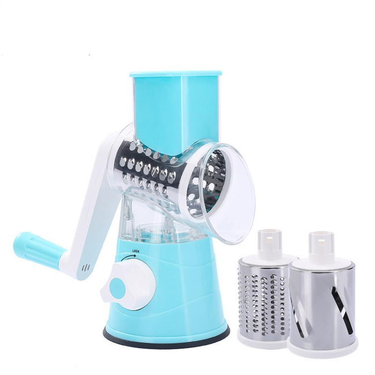 Manual Vegetable Slicer & Grater - Stainless Steel Rotary Cutter