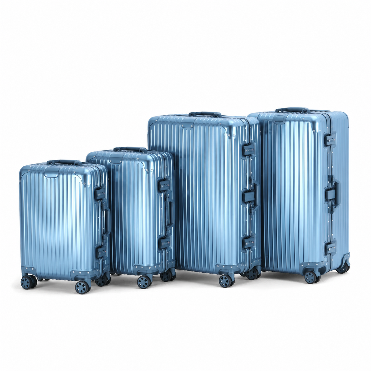 Premium Aluminum Suitcase with Removable Wheels & TSA Locks
