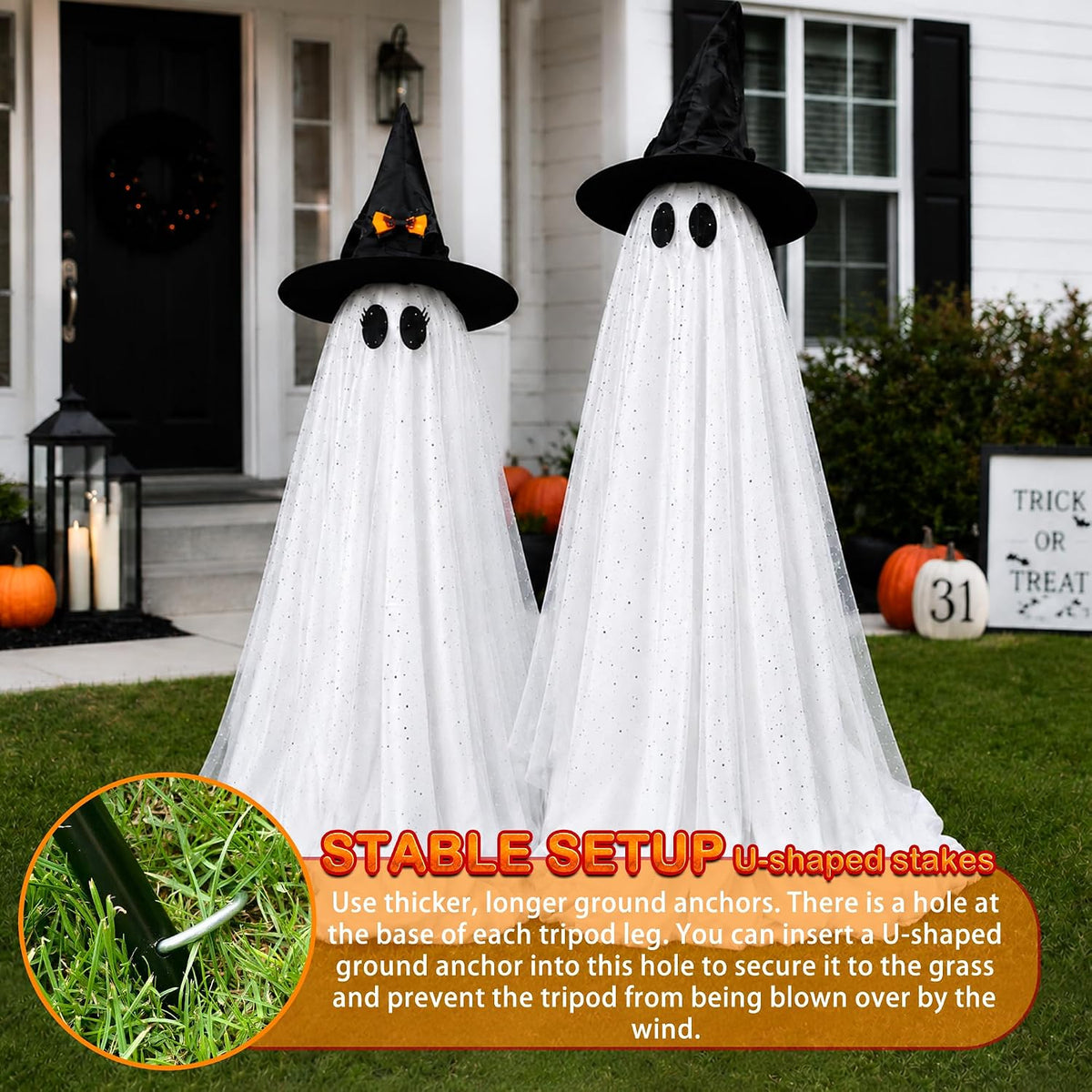 Light-up Halloween ghost decor lifestyle image