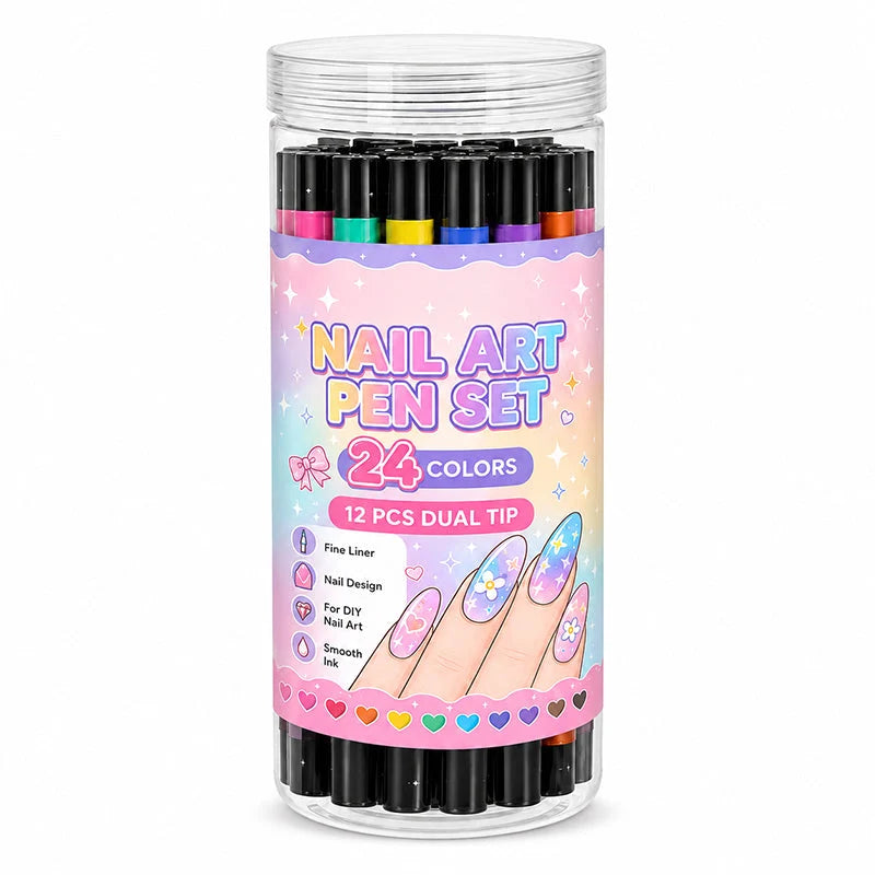 💅LAST DAY BUY 1 GET 1 FREE🎨24‑Colors Dual‑Ended Nail Art Pens‑DIY Manicure Drawing Set🎁