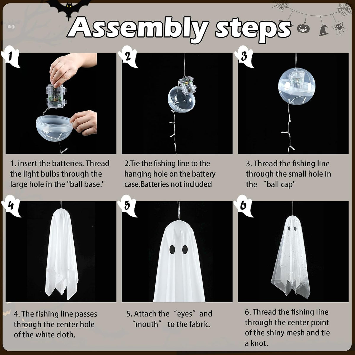 🎃 Light-Up Halloween Ghost Decoration with Remote, Timer & Adjustable Height👻