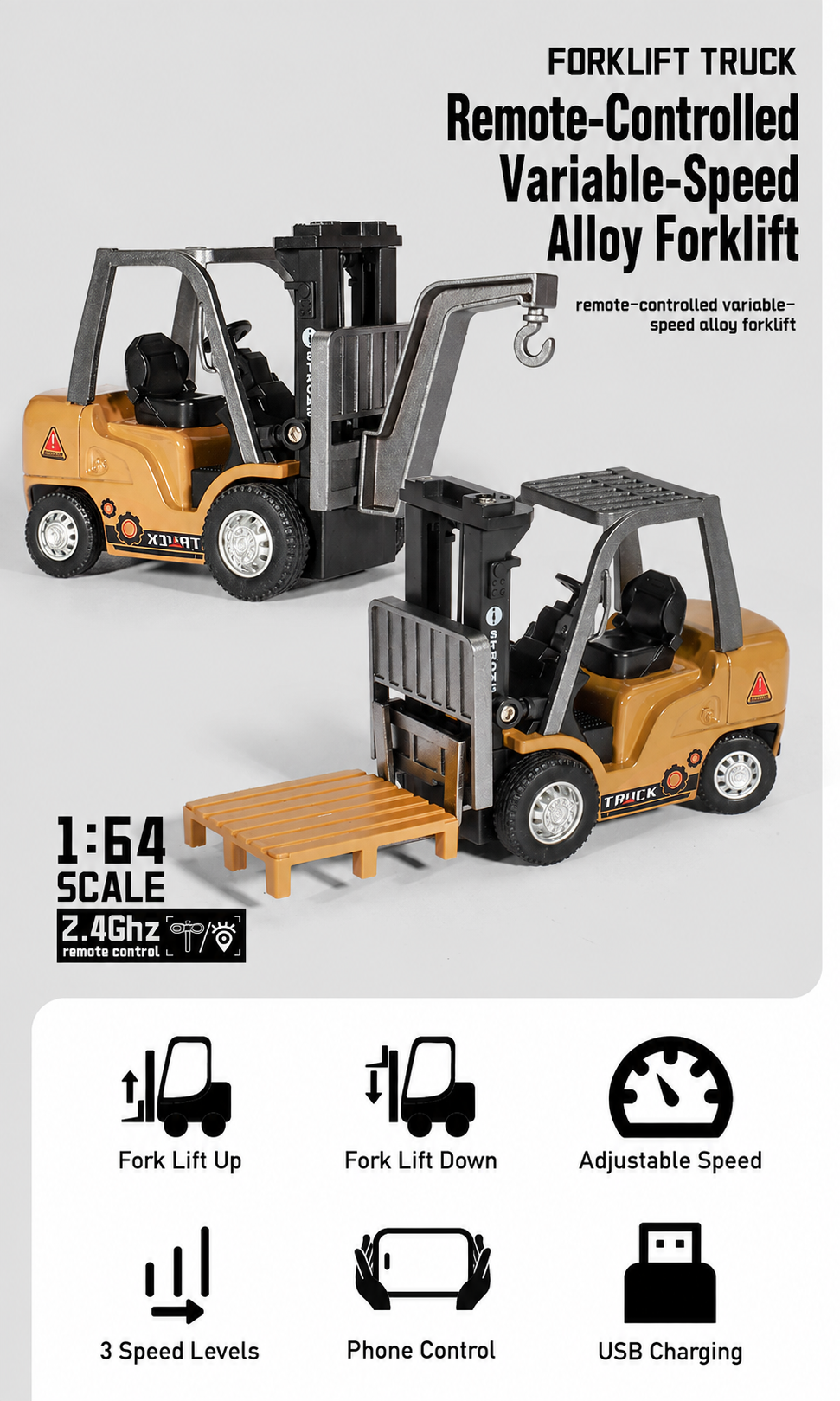 Mini Forklift‑Remote‑Controlled Desktop Construction Vehicle!