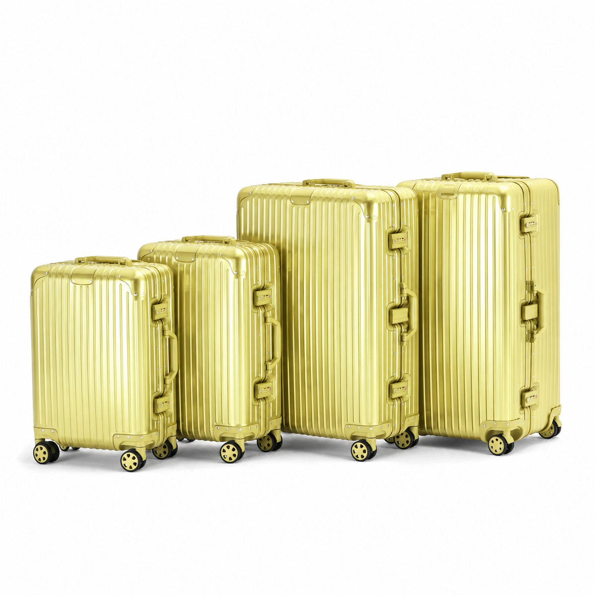 Premium Aluminum Suitcase with Removable Wheels & TSA Locks