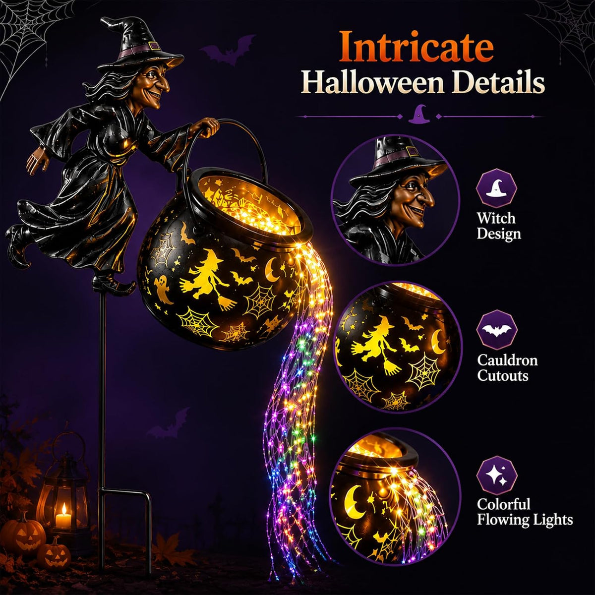 🔥Hot Sale-50% OFF🔥Halloween Witch Cauldron Garden Light