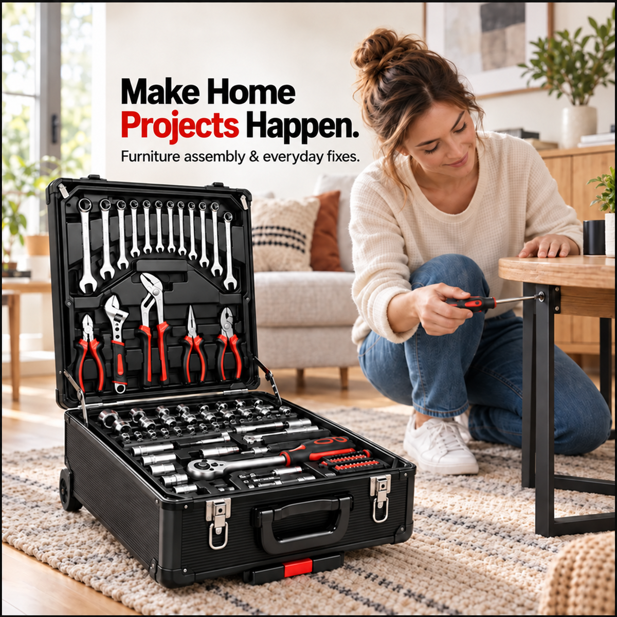 899-Piece Tool & Accessory Set with Rolling Storage Case