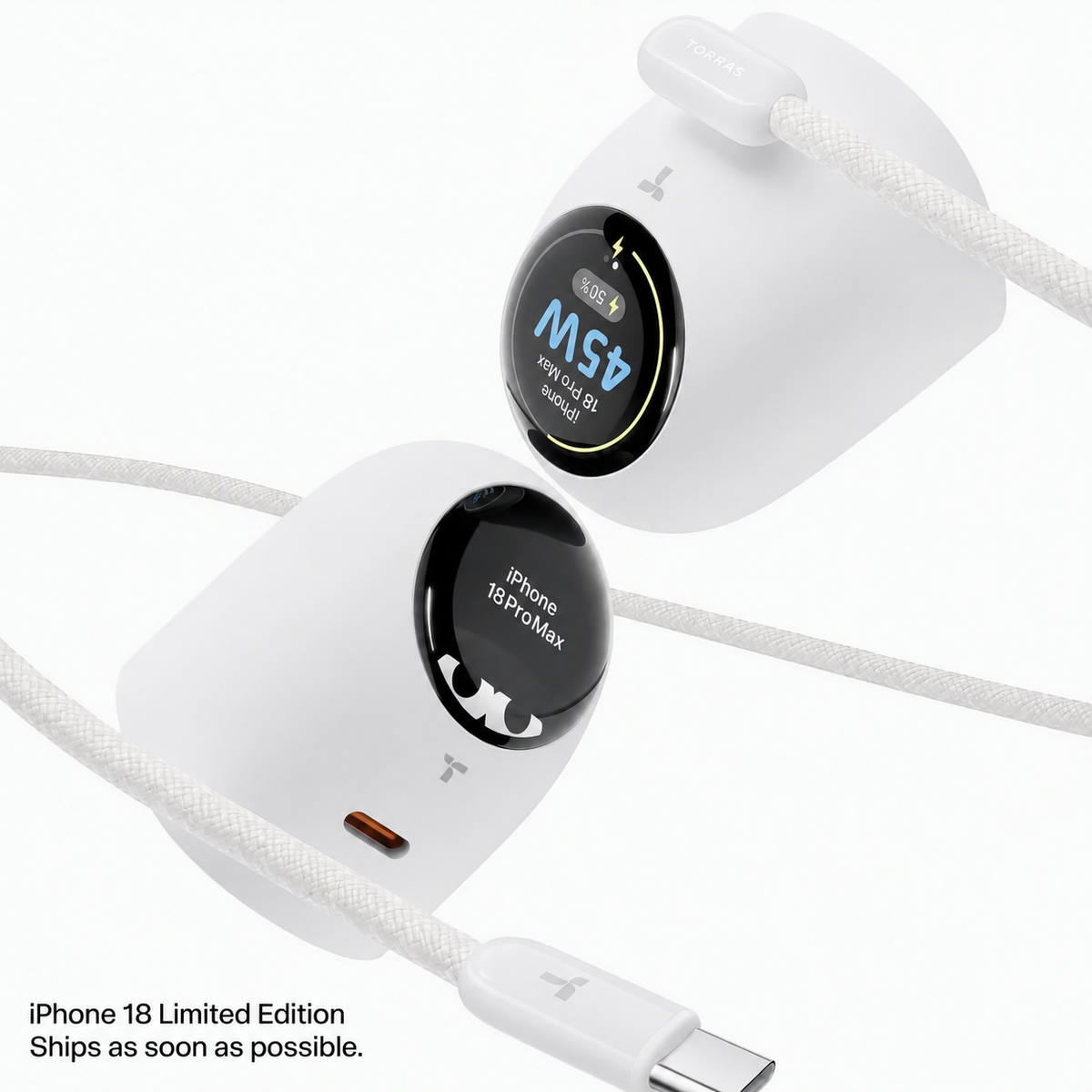 [US Plug] TORRAS FlashEye-Dot Smart Display Charger USB-C 45W
