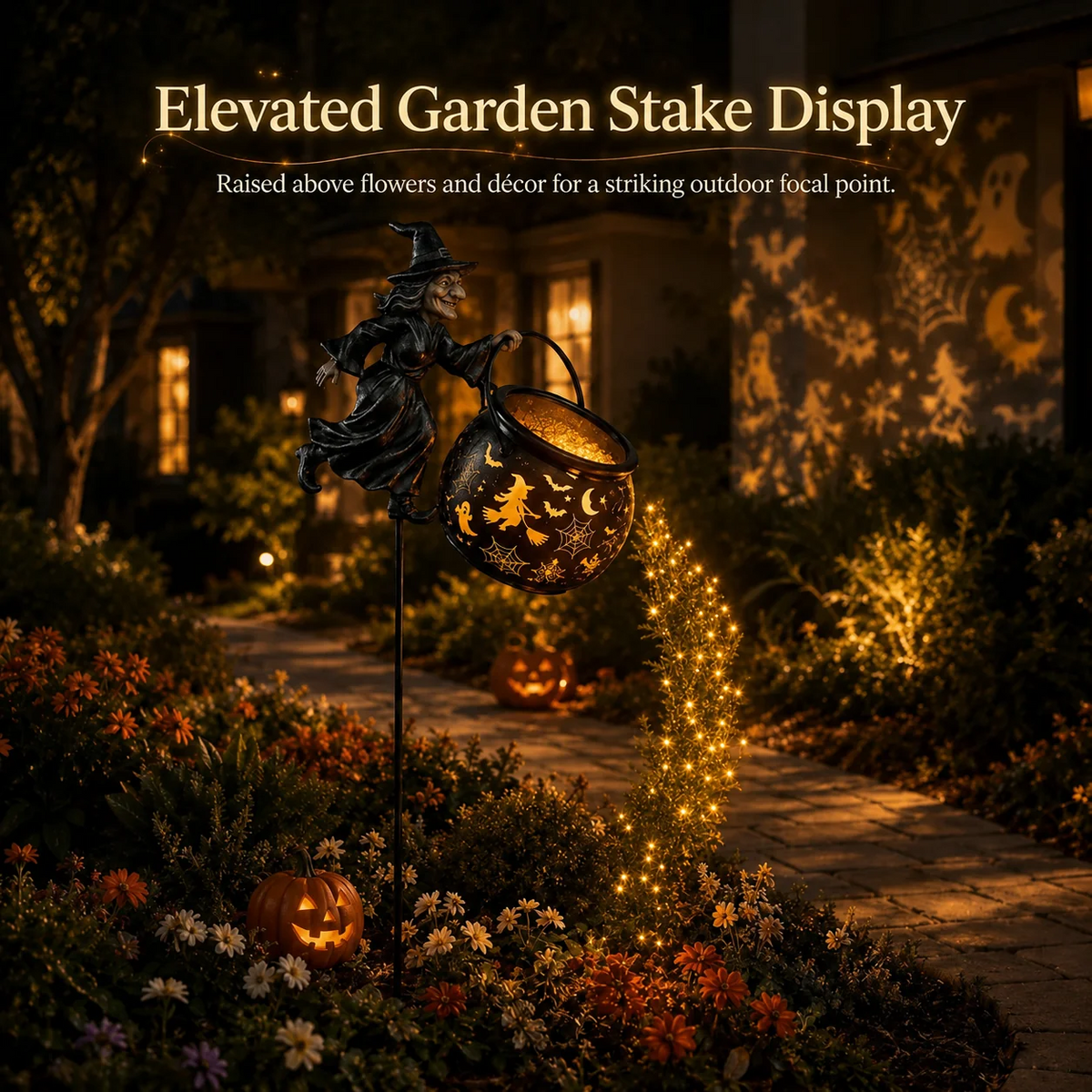 🔥Hot Sale-50% OFF🔥Halloween Witch Cauldron Garden Light