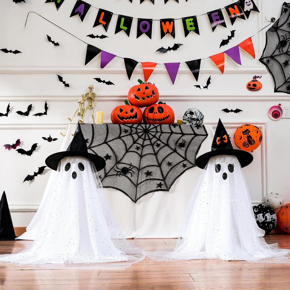 🎃 Light-Up Halloween Ghost Decoration with Remote, Timer & Adjustable Height👻
