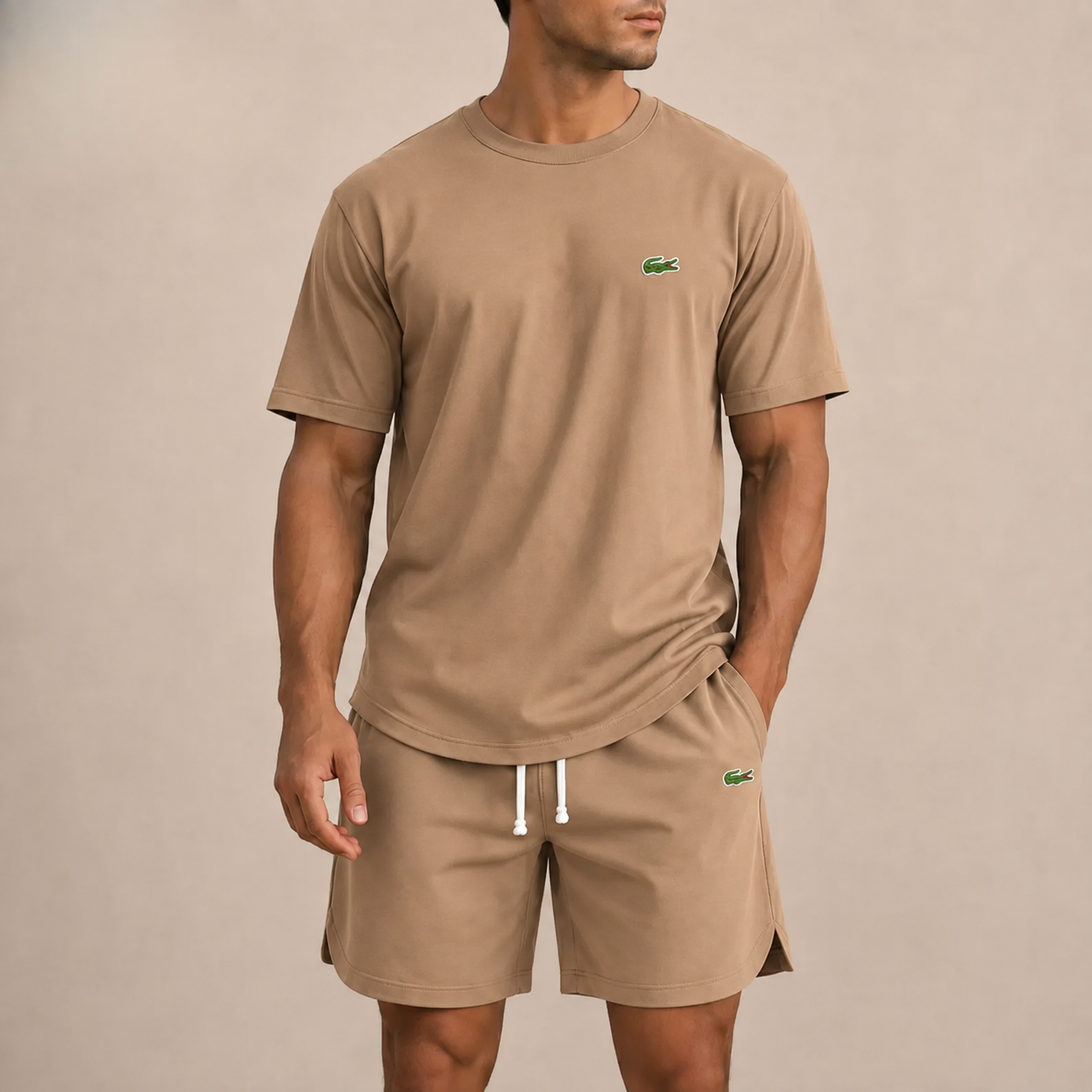 Men’s Premium Casual 2-Piece Set – Relaxed T-Shirt & Drawstring Shorts