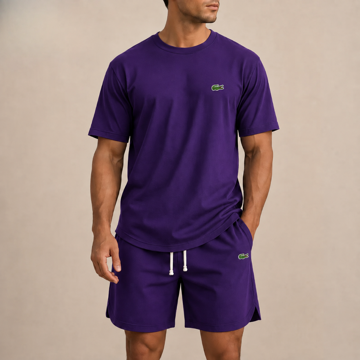 Men’s Premium Casual 2-Piece Set – Relaxed T-Shirt & Drawstring Shorts