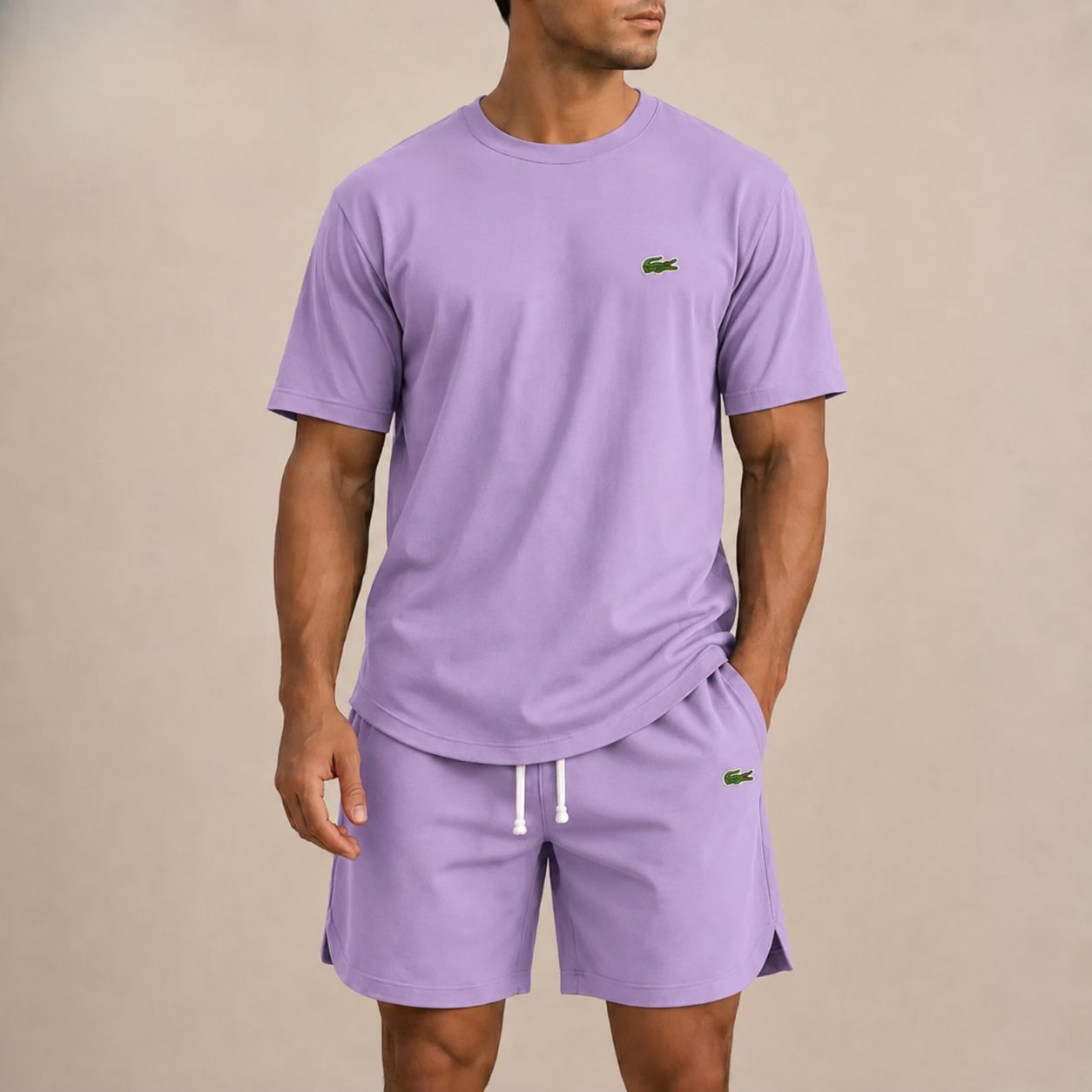 Men’s Premium Casual 2-Piece Set – Relaxed T-Shirt & Drawstring Shorts
