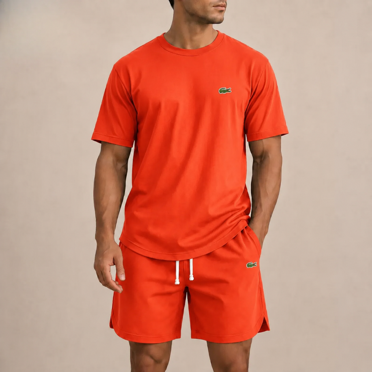 Men’s Premium Casual 2-Piece Set – Relaxed T-Shirt & Drawstring Shorts