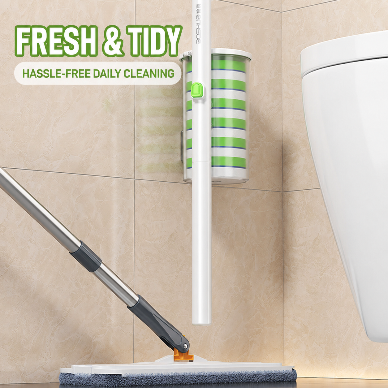 4-in-1 Magnetic Wall-Mounted Disposable Toilet Brush System product detail image 9
