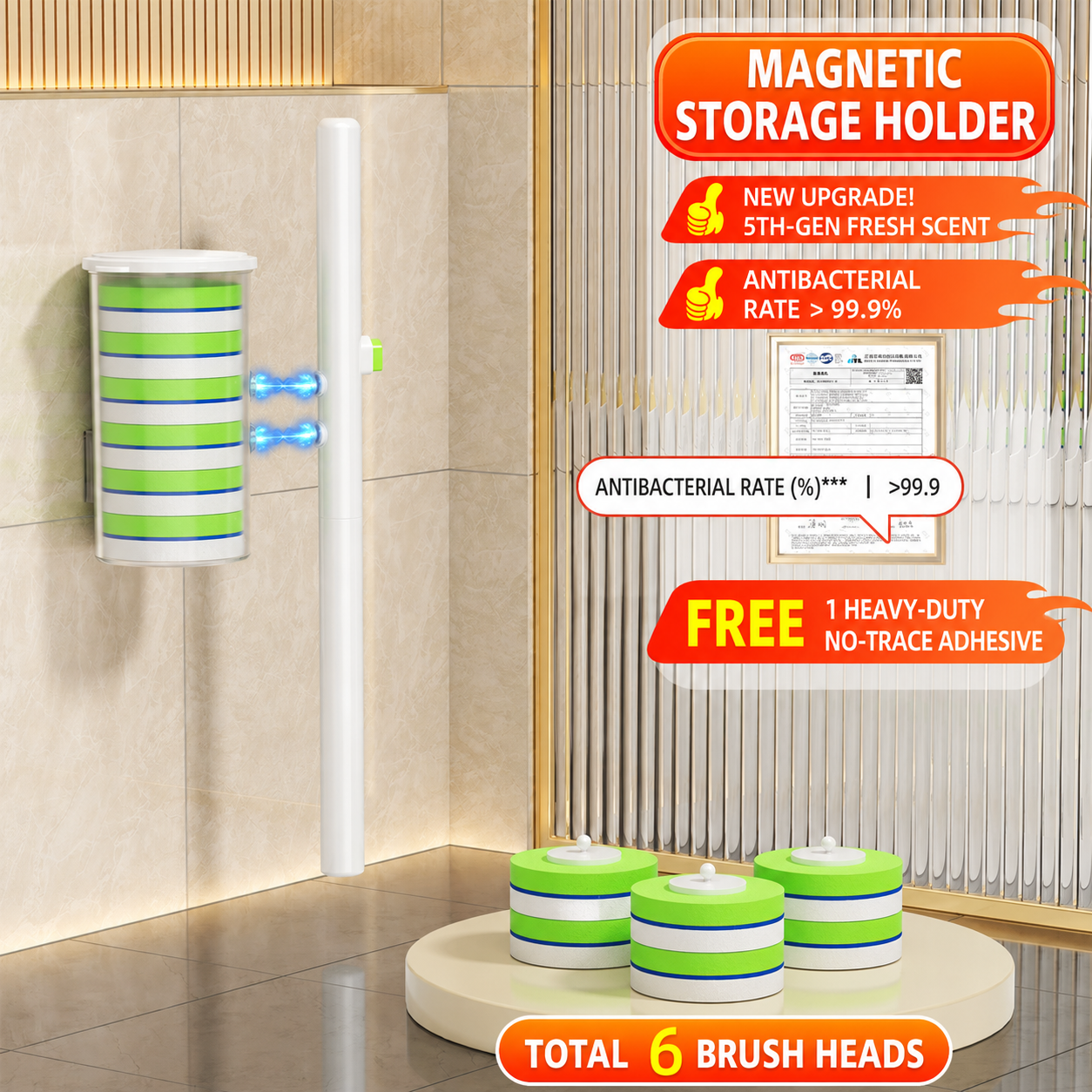 🔥4-in-1 Magnetic Disposable Toilet Brush Cleaning System