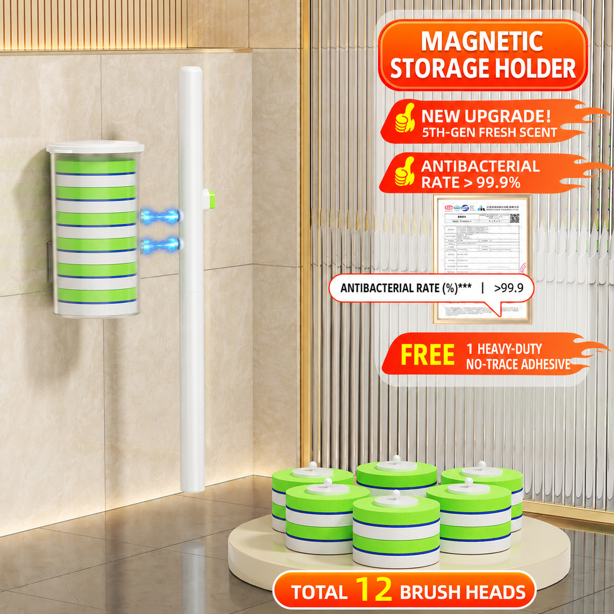 🔥4-in-1 Magnetic Disposable Toilet Brush Cleaning System