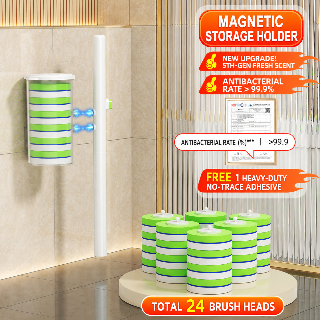 🔥4-in-1 Magnetic Disposable Toilet Brush Cleaning System