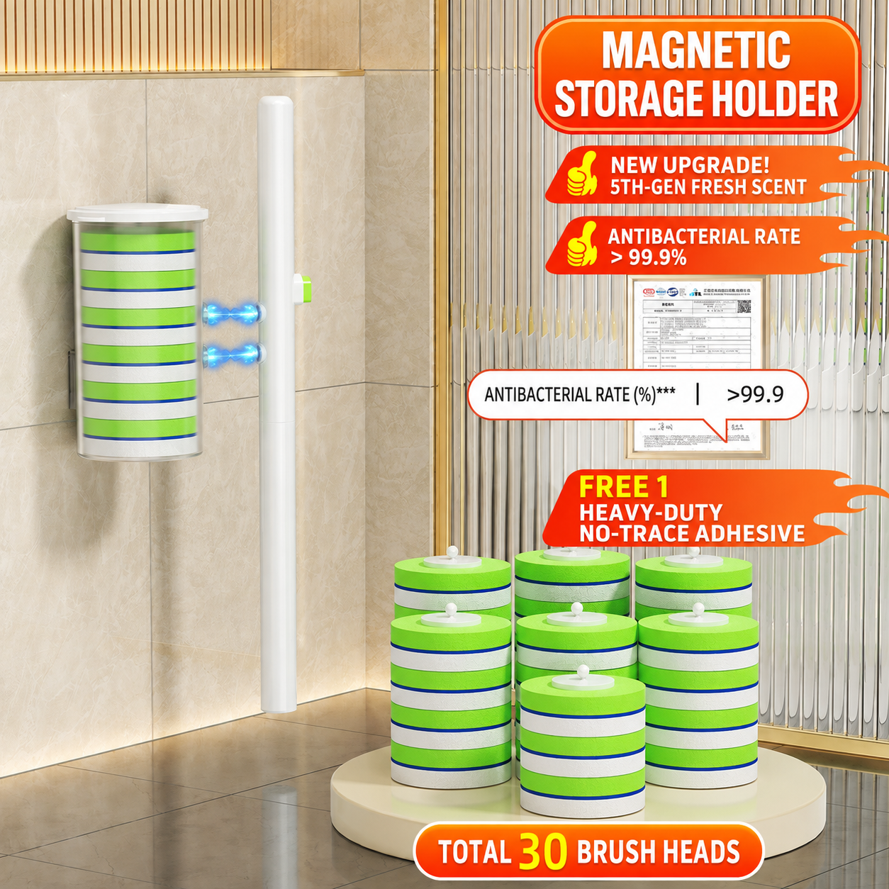 🔥4-in-1 Magnetic Disposable Toilet Brush Cleaning System