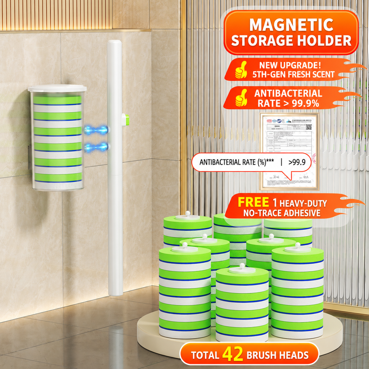 🔥4-in-1 Magnetic Disposable Toilet Brush Cleaning System