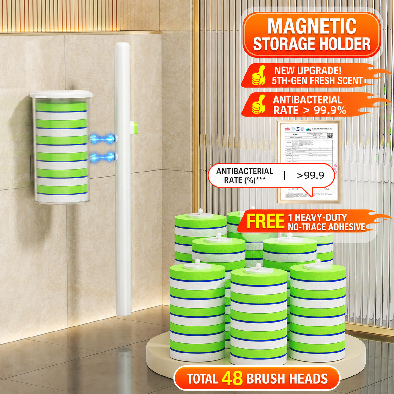 🔥4-in-1 Magnetic Disposable Toilet Brush Cleaning System