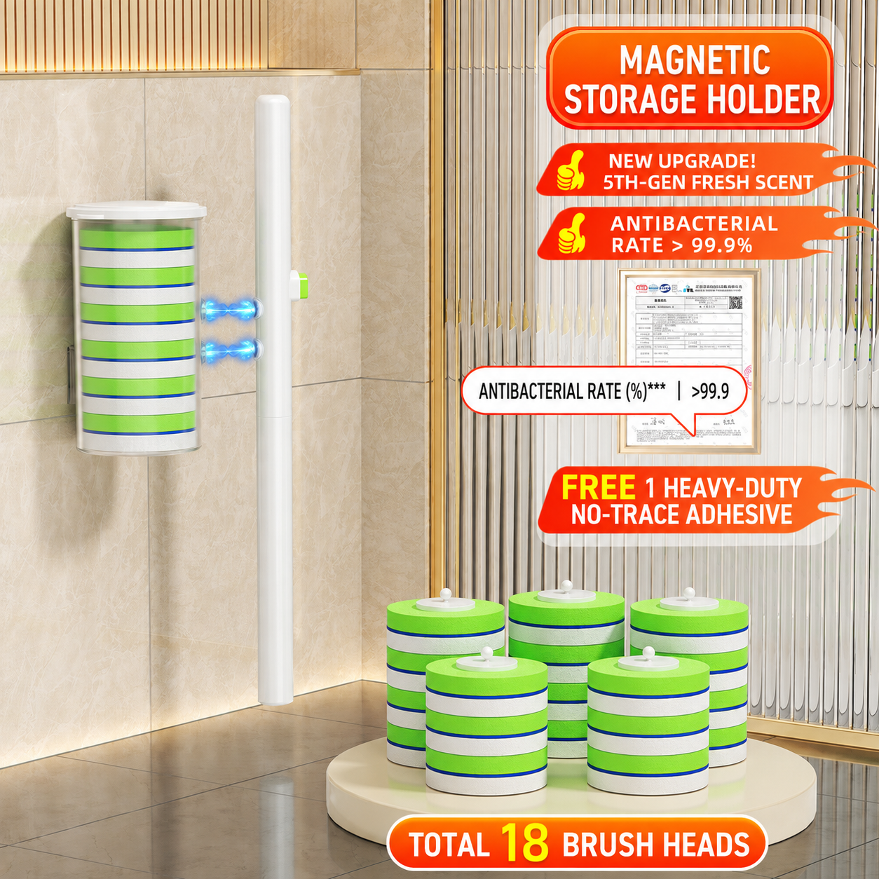 🔥4-in-1 Magnetic Disposable Toilet Brush Cleaning System