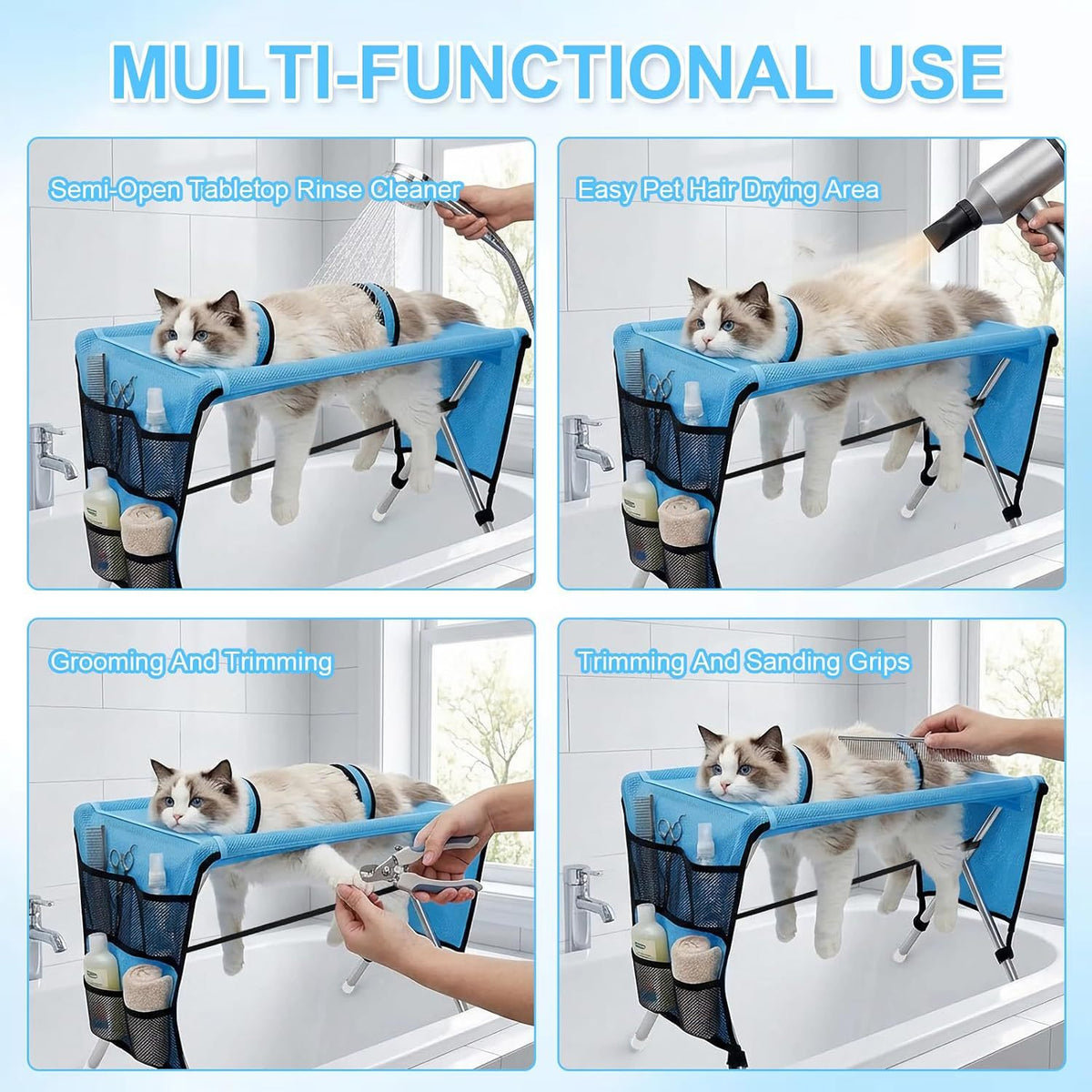 🐕🛏️ 2-in-1 Foldable Pet Grooming Bed – 50% OFF! Grooming table + cozy bed in one – portable, easy to clean, perfect for home & travel. 🔥💪