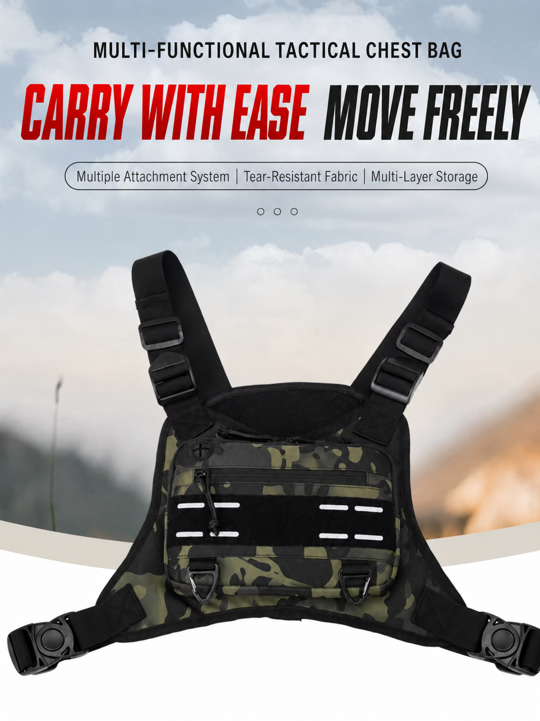 🔥 Men’s Tactical Quick-Access Chest Pack
