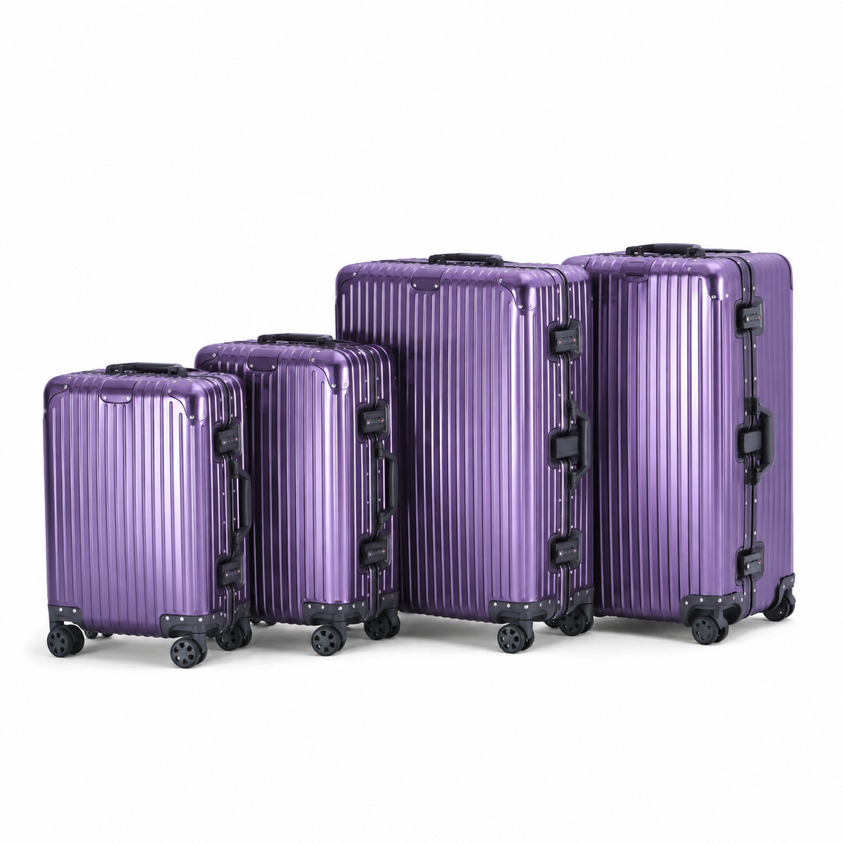 Premium Aluminum Suitcase with Removable Wheels & TSA Locks
