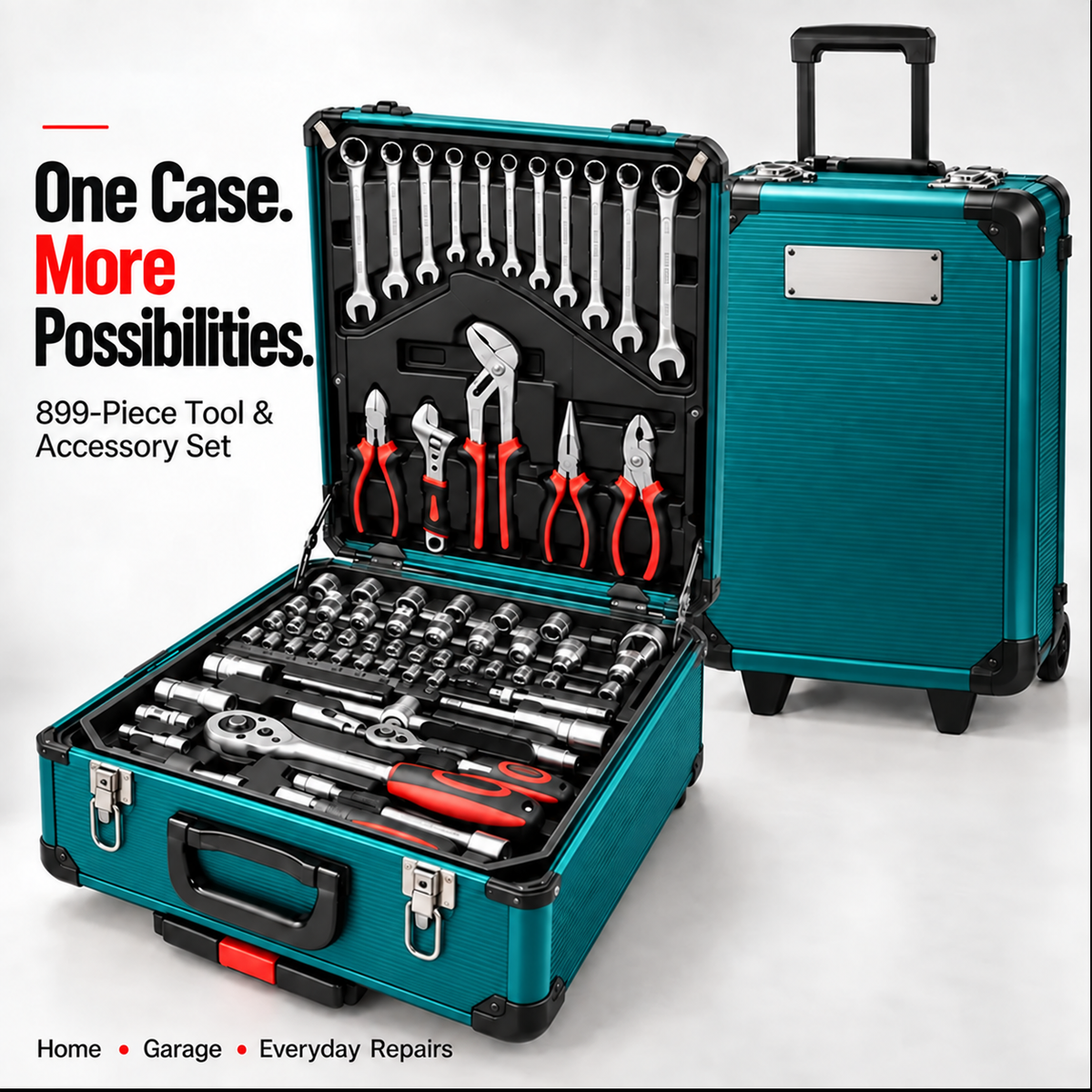 899-Piece Tool & Accessory Set with Rolling Storage Case